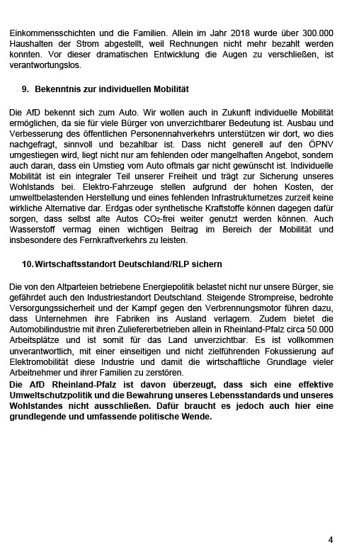Umweltresolution der AfD Rheinland-Pfalz